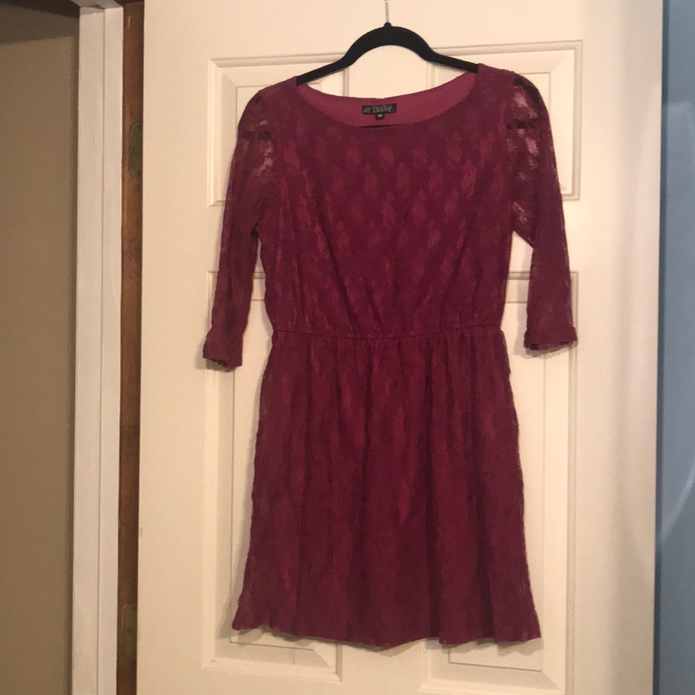 Fuchsia 3 quarter sleeve dress